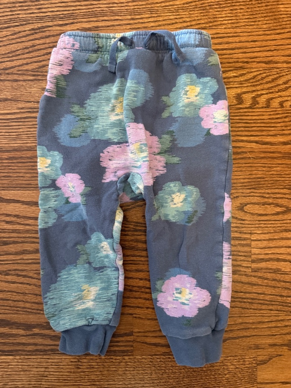 Tea Collection Blue Floral Jogger Pants in Pastel Print